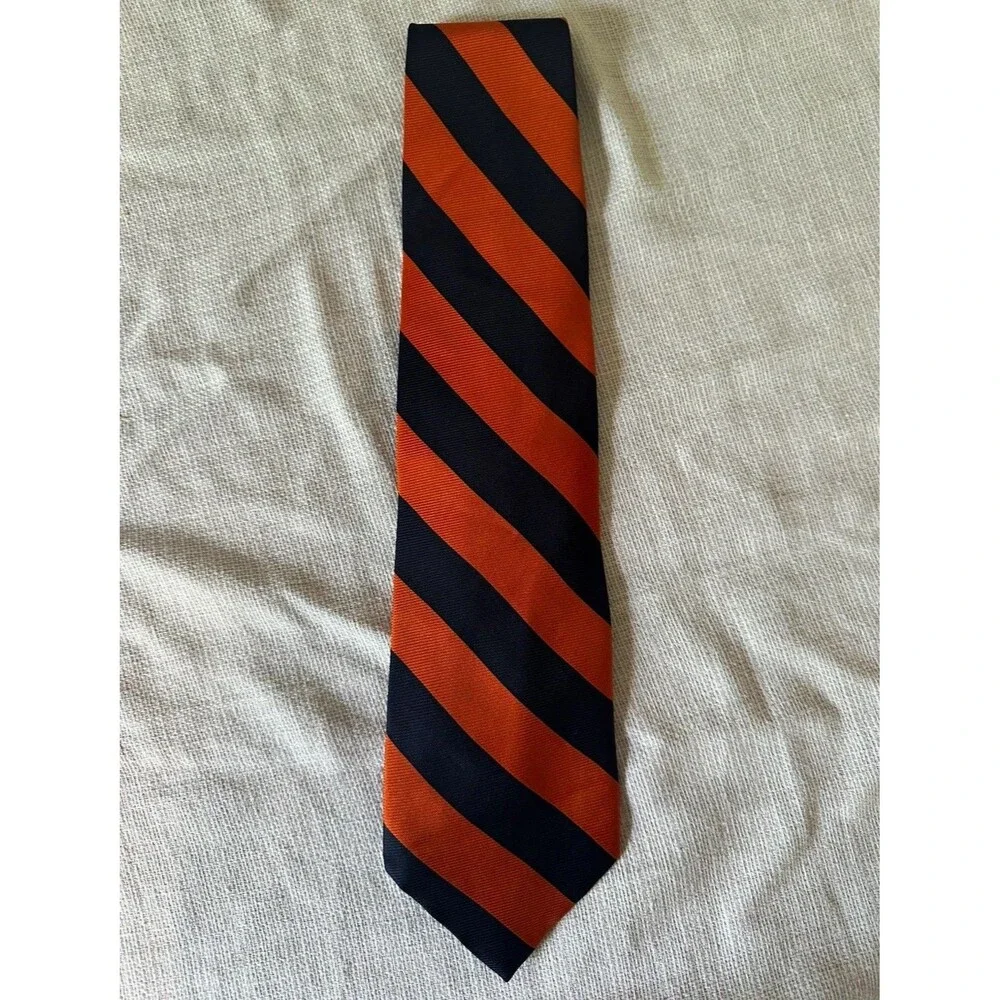 Auburn University Campus Classics Orange Navy Striped Collegiate Necktie